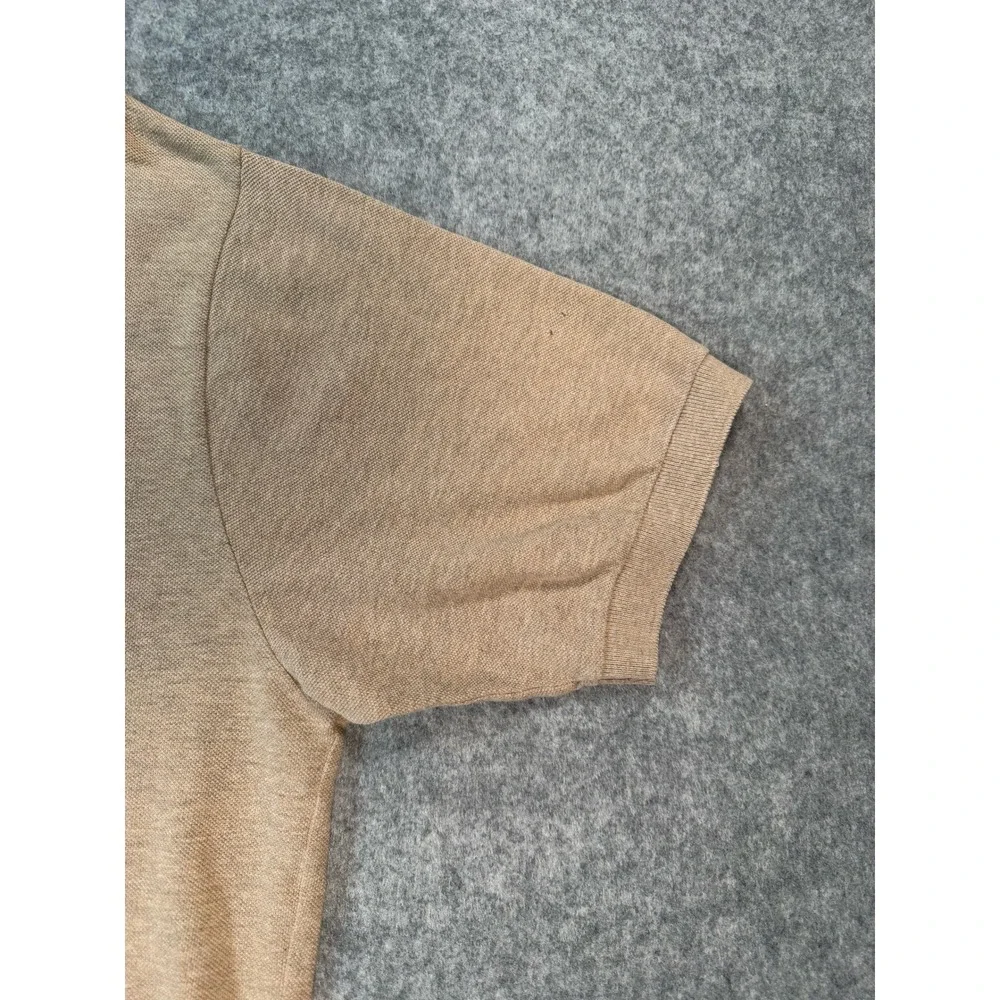 Polo Ralph Lauren Mens Large Tan Khaki Short Sleeve Pique Cotton Polo Shirt L